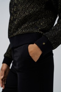 TEXTURED FLEECE SWEATER WITH SHINE