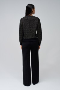 TEXTURED FLEECE SWEATER WITH SHINE