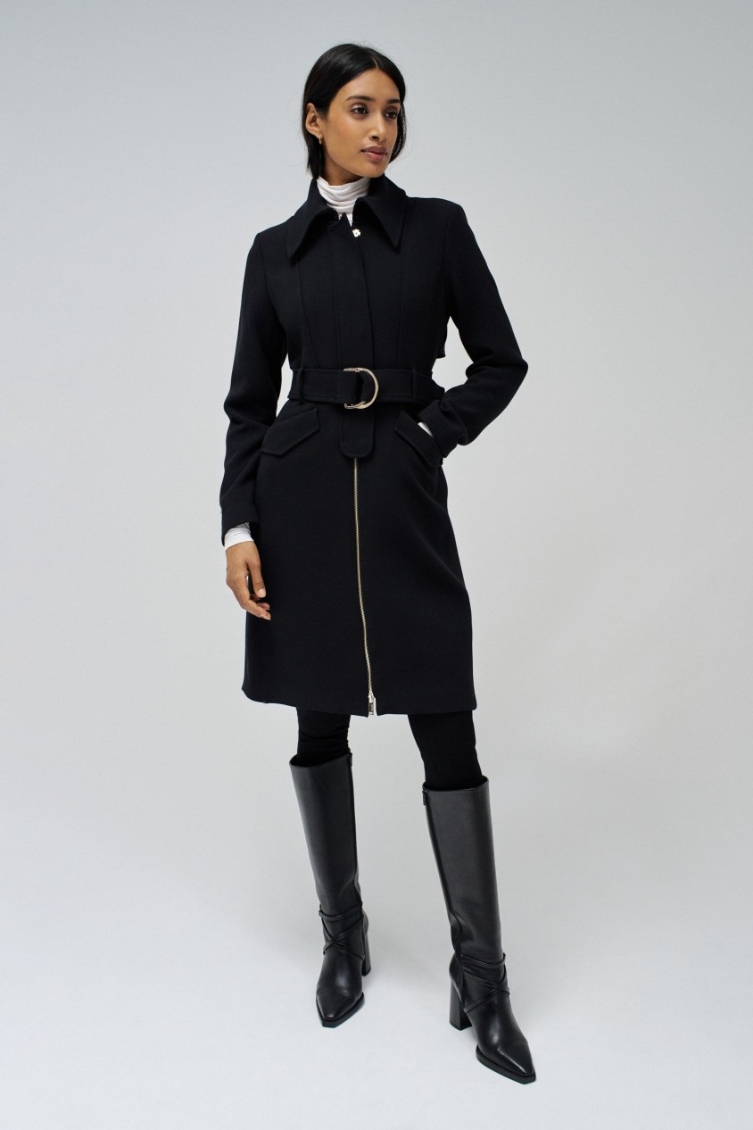 BELTED GABARDINE COAT