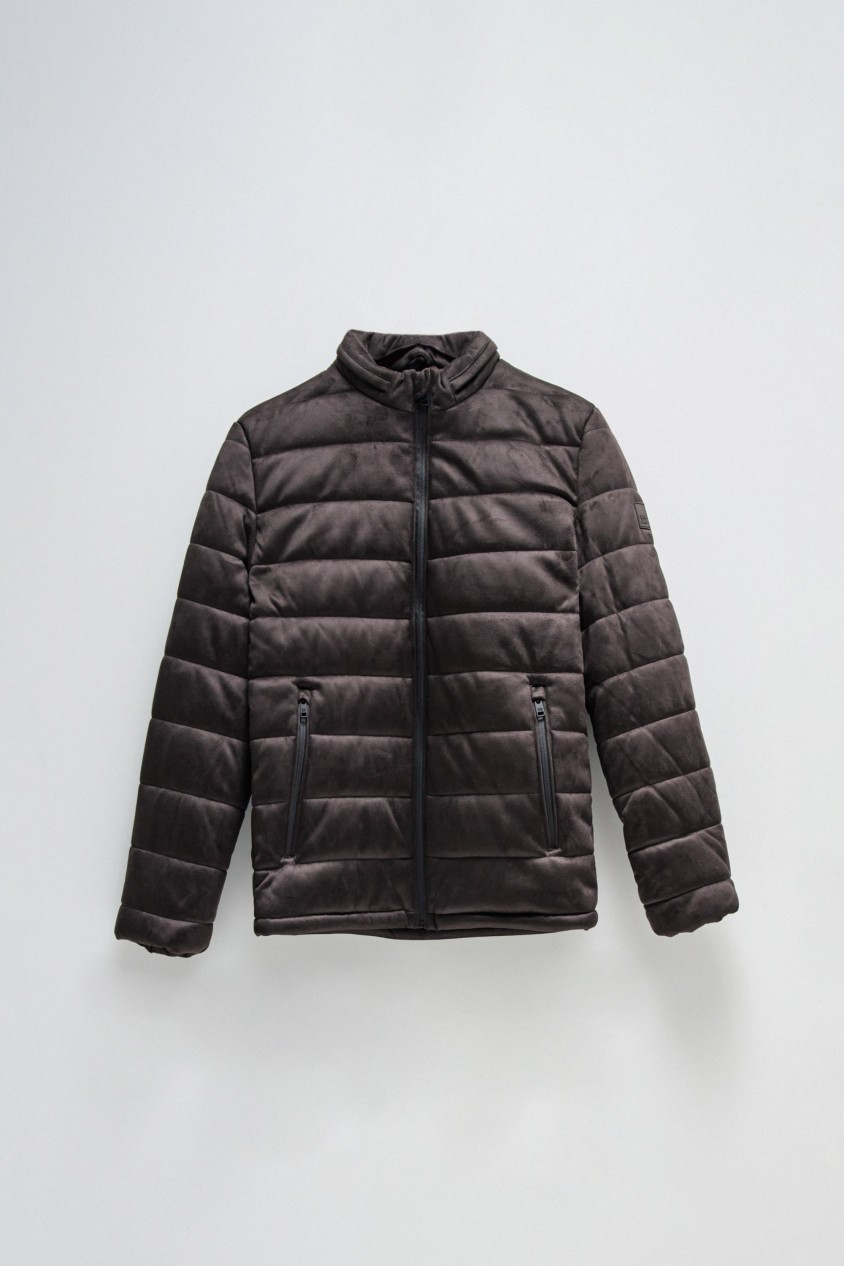 CASACO PUFFER EM SUEDE