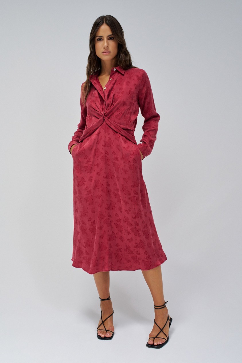 MIDI DRESS WITH JACQUARD PATTERN