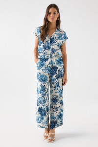 FLORAL PRINT STRAIGHT TROUSERS