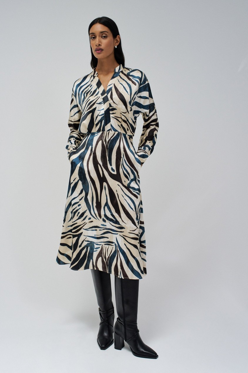 ANIMAL PRINT MIDI DRESS