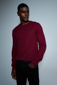 TEXTURED KNIT SWEATER